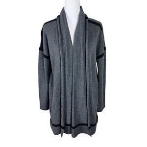360 Sweater Wool Cashmere Open Front Grey Cardigan Comfort Loungewear Size Small